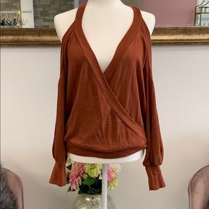 Cold shoulder sweater